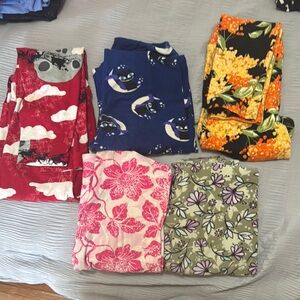 LuLaRoe Red and Blue Casual Bottoms